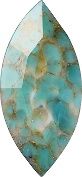 Navette Faceted Pointed Back (Doublets) Crystal Glass Stone, Turquoise 5 Matrix Colours (04372), Czech Republic