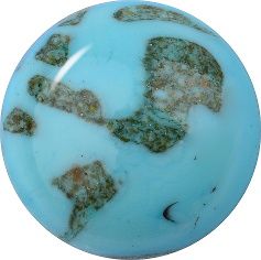Round Cabochons Flat Back Crystal Glass Stone, Turquoise 5 Matrix Colours (A134), Czech Republic