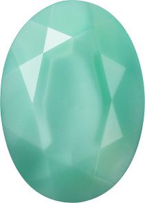 Oval Faceted Pointed Back (Doublets) Crystal Glass Stone, Light Green 4 Pearl Colours (05400), Czech Republic