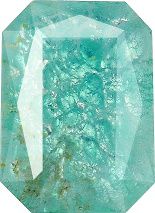 Octagon Faceted Pointed Back (Doublets) Crystal Glass Stone, Turquoise 5 With Silver (05017), Czech Republic