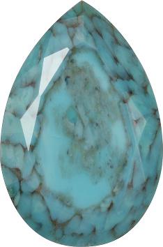 Pear Faceted Pointed Back (Doublets) Crystal Glass Stone, Turquoise 6 Matrix Colours (Turq-Matrix), Czech Republic