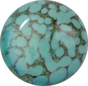 Round Cabochons Flat Back Crystal Glass Stone, Turquoise 6 Matrix Colours (Turq-Matrix), Czech Republic