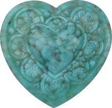Heart Fancy Crystal Glass Stone, Turquoise 6 Matrix Colours (Turq-Matrix), Czech Republic