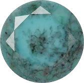 Round Faceted Pointed Back (Doublets) Crystal Glass Stone, Turquoise 6 Matrix Colours (Turq-Matrix), Czech Republic
