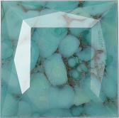 Square Faceted Pointed Back (Doublets) Crystal Glass Stone, Turquoise 6 Matrix Colours (Turq-Matrix), Czech Republic