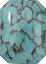 Octagon Cabochons Pointed Back Crystal Glass Stone, Turquoise 6 Matrix Colours (Turq-Matrix), Czech Republic