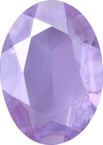 Oval Faceted Pointed Back (Doublets) Crystal Glass Stone, Violet 1 Transparent With Blue Hematite (20210-Bh), Czech Republic