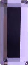 Rectangle Faceted Flat Back Crystal Glass Stone, Violet 1 Transparent With Silver Foil (20320-Sf), Czech Republic