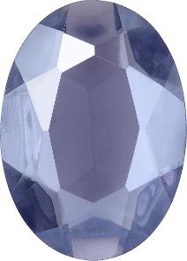 Oval Faceted Pointed Back (Doublets) Crystal Glass Stone, Violet 3 Transparent With Blue Hematite (20500-Bh), Czech Republic