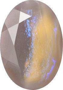 Oval Faceted Pointed Back (Doublets) Crystal Glass Stone, Violet 6 Mexico Opals (16215), Czech Republic