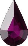 Pear Faceted Pointed Back (Doublets) Crystal Glass Stone, Violet 6 Transparent With Aluminium (20080-Al), Czech Republic