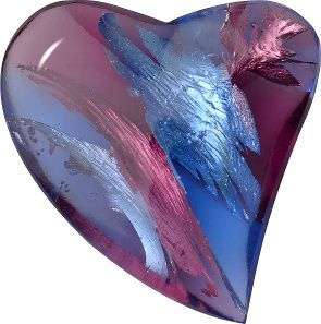 Heart Cabochons Pointed Back Crystal Glass Stone, Violet 6 With Silver (20040-30010-Ag-Tw), Czech Republic