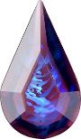 Pear Faceted Pointed Back (Doublets) Crystal Glass Stone, Violet 7 Mexico Opals (Mex-19), Czech Republic