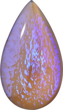 Pear Cabochons Flat Back Crystal Glass Stone, Violet 7 Mexico Opals (Mex-20), Czech Republic