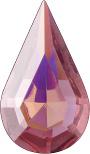 Pear Faceted Pointed Back (Doublets) Crystal Glass Stone, Violet 8 Transparent With Ab (20020-Abb), Czech Republic