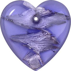Heart Sew-On Crystal Glass Stone, Violet 9 With Silver (2051-St-Ag-Tw), Czech Republic