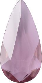 Pear Faceted Pointed Back (Doublets) Crystal Glass Stone, Violet 10 Transparent (20010-St), Czech Republic