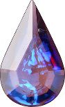 Pear Faceted Pointed Back (Doublets) Crystal Glass Stone, Violet 11 Mexico Opals (Mex-19), Czech Republic