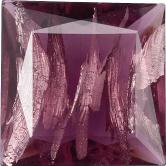 Square Faceted Pointed Back (Doublets) Crystal Glass Stone, Violet 12 With Silver (20040-Ag-Tw), Czech Republic