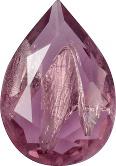 Pear Faceted Pointed Back (Doublets) Crystal Glass Stone, Violet 12 With Silver (20040-Ag-Tw), Czech Republic