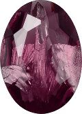 Oval Faceted Pointed Back (Doublets) Crystal Glass Stone, Violet 14 With Silver (20040-Ag-Tw), Czech Republic