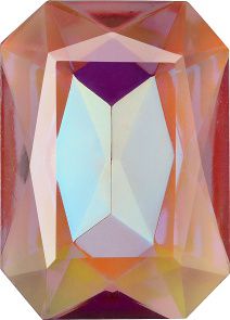 Octagon Faceted Pointed Back (Doublets) Crystal Glass Stone, Violet 15 Transparent With Ab (20010-Abb), Czech Republic