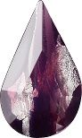 Pear Faceted Pointed Back (Doublets) Crystal Glass Stone, Violet 17 With Silver (24050-Ag-00030-Tw), Czech Republic