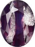 Oval Faceted Pointed Back (Doublets) Crystal Glass Stone, Violet 17 With Silver (24050-Ag-00030-Tw), Czech Republic