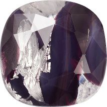 Rounded Square Faceted Pointed Back (Doublets) Crystal Glass Stone, Violet 17 With Silver (24050-Ag-00030-Tw), Czech Republic