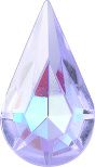 Pear Faceted Pointed Back (Doublets) Crystal Glass Stone, Violet 19 Transparent With Ab (20210-Abb), Czech Republic