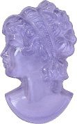 Cameo Lady Face Fancy Crystal Glass Stone, Violet 20 Transparent (20500), Czech Republic