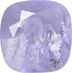 Rounded Square Faceted Pointed Back (Doublets) Crystal Glass Stone, Violet 21 With Silver (20210-Ag-Tw), Czech Republic