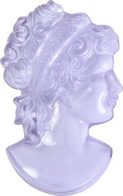 Cameo Lady Face Fancy Crystal Glass Stone, Violet 21 Transparent (20210), Czech Republic