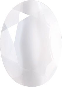 Oval Faceted Pointed Back (Doublets) Crystal Glass Stone, White 1 Pearl Colours (0403-Vod-St), Czech Republic