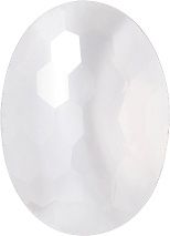 Oval Faceted Pointed Back (Doublets) Crystal Glass Stone, White 1 Pearl Colours (00403), Czech Republic