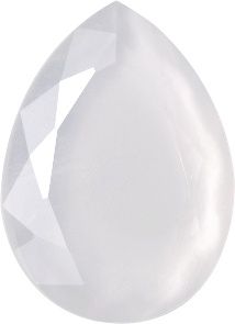 Pear Faceted Flat Back Crystal Glass Stone, White 1 Milky Colours (Milky-White), Czech Republic