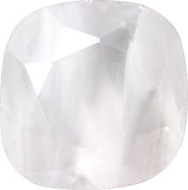 Rounded Square Faceted Pointed Back (Doublets) Crystal Glass Stone, White 2 Pearl Colours (04030-00030-Tw), Czech Republic