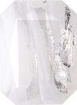 Octagon Faceted Pointed Back (Doublets) Crystal Glass Stone, White 2 With Silver (04030-Ag-00030-Tw), Czech Republic