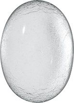Oval Cabochons Flat Back Crystal Glass Stone, White 4 With Silver (00039), Czech Republic
