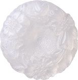 Round With Flower Cameo Fancy Crystal Glass Stone, White 4 Milky Colours (Milky-White), Czech Republic