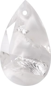 Pear Sew-On Crystal Glass Stone, White 5 With Silver (04030-00030-Ag-Tw), Czech Republic