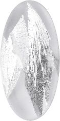 Oval Cabochons Flat Back Crystal Glass Stone, White 6 With Silver (00030-Ag-Tw), Czech Republic