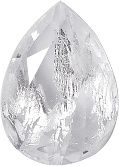 Pear Faceted Pointed Back (Doublets) Crystal Glass Stone, White 6 With Silver (00030-Ag-Tw), Czech Republic