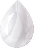 Pear Faceted Pointed Back (Doublets) Crystal Glass Stone, White 6 Pearl Colours (04030-00030-Tw), Czech Republic