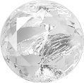Round Faceted Pointed Back (Doublets) Crystal Glass Stone, White 6 With Silver (00030-Ag-Tw), Czech Republic
