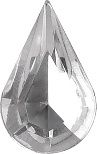 Pear Faceted Pointed Back (Doublets) Crystal Glass Stone, White 6 Transparent With Silver Foil (000300-Sf), Czech Republic