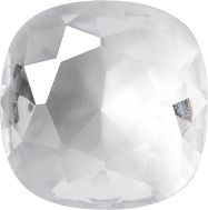 Rounded Square Faceted Pointed Back (Doublets) Crystal Glass Stone, White 7 Transparent (00030), Czech Republic