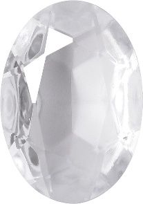 Oval Faceted Pointed Back (Doublets) Crystal Glass Stone, White 7 Transparent (00030), Czech Republic