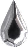 Pear Faceted Flat Back Crystal Glass Stone, White 7 Transparent With Silver Foil (000300-Sf), Czech Republic