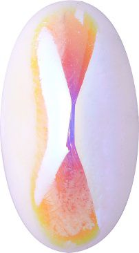 Oval Cabochons Flat Back Crystal Glass Stone, White 9 Opaque With Ab (030000-Abt), Czech Republic